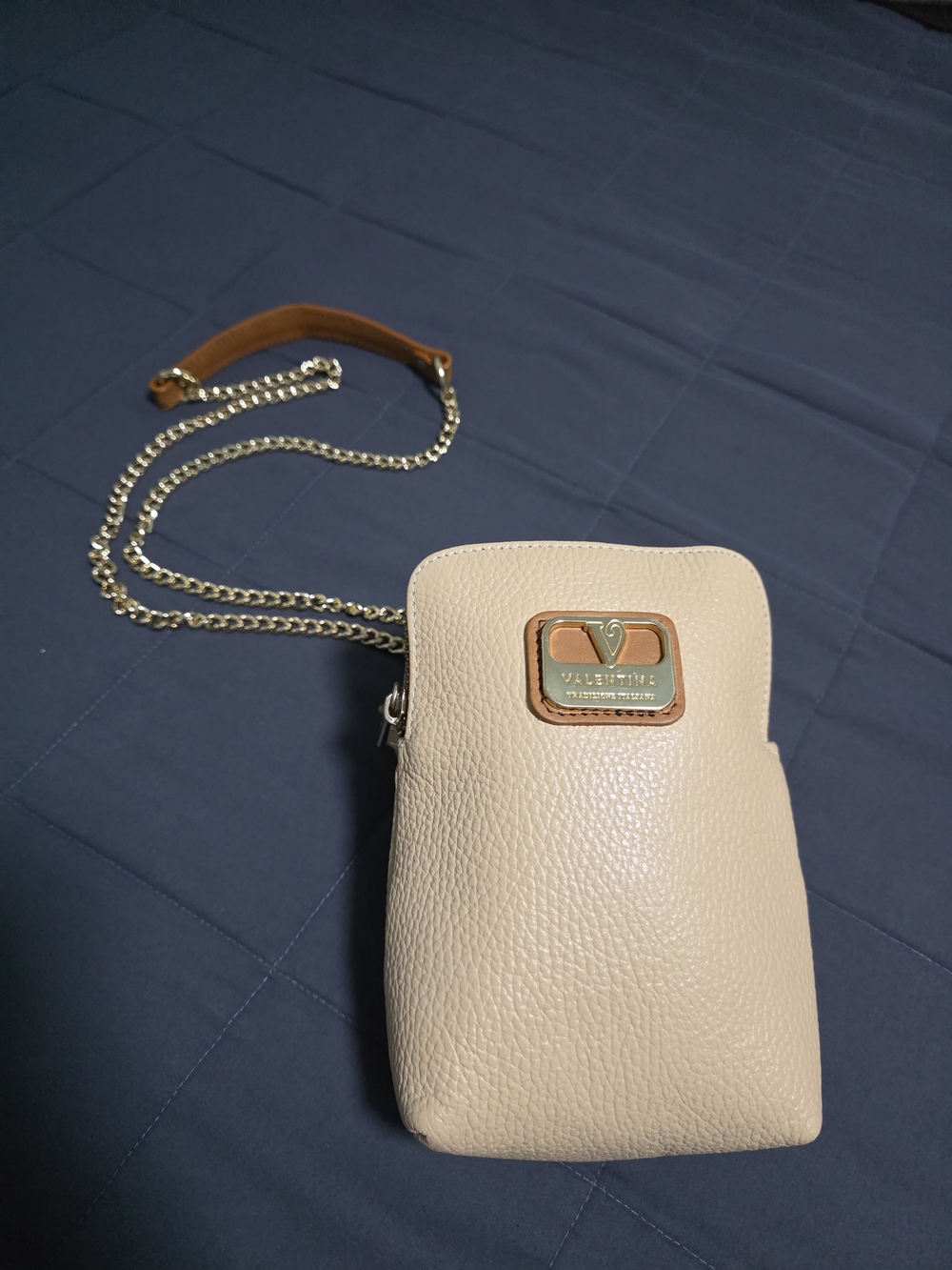 VALENTINA Beige Crossbody Phone Bag